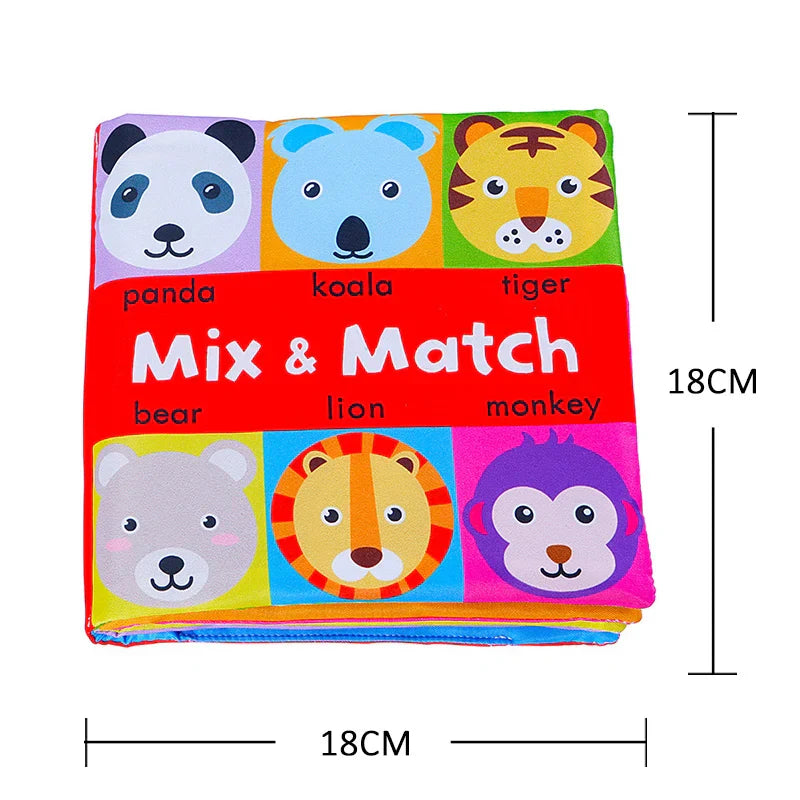 Livro de Pano Sensorial 3D para Bebês em inglês