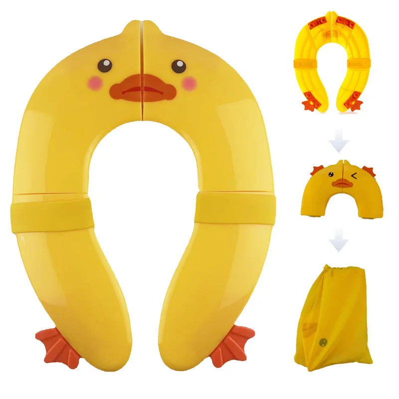 Assento Sanitário Infantil Dobrável para Viagem – Troninho Portátil de Treinamento com Almofada Confortável e Design Ergonômico