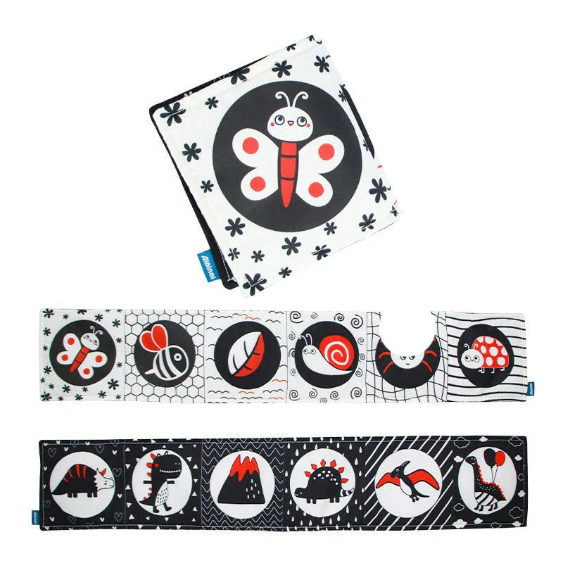 Livro de Pano Sensorial 3D para Bebês em inglês