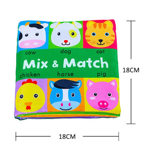 Livro de Pano Sensorial 3D para Bebês em inglês