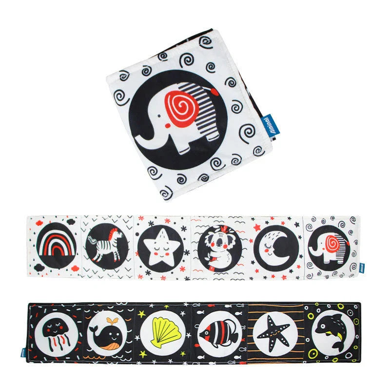 Livro de Pano Sensorial 3D para Bebês em inglês