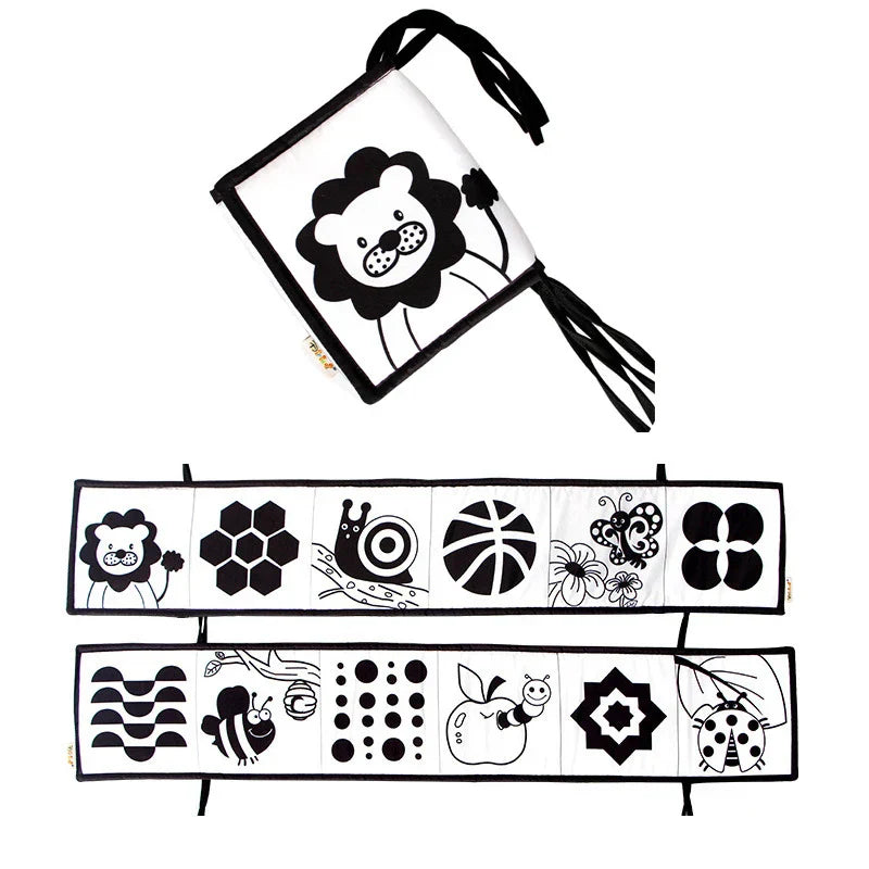 Livro de Pano Sensorial 3D para Bebês em inglês